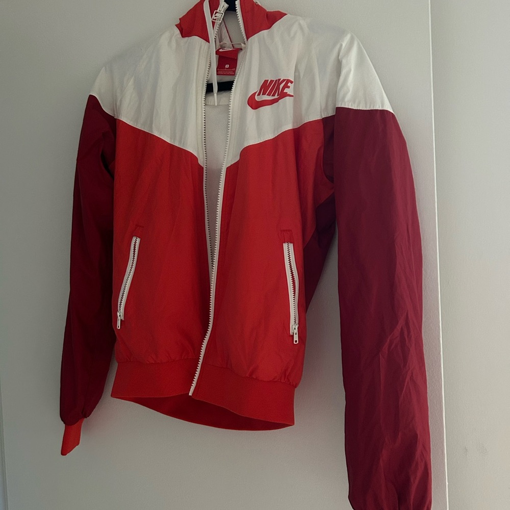 Nike Red and White Sports Jacket